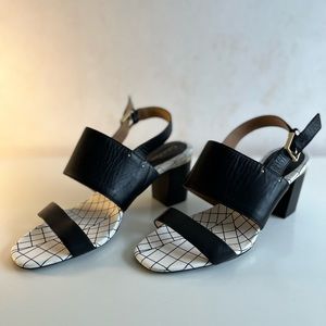 Calvin Klein Corina Black Leather Sandals, size 9